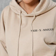women's roman numeral print hoodie - MRSLM