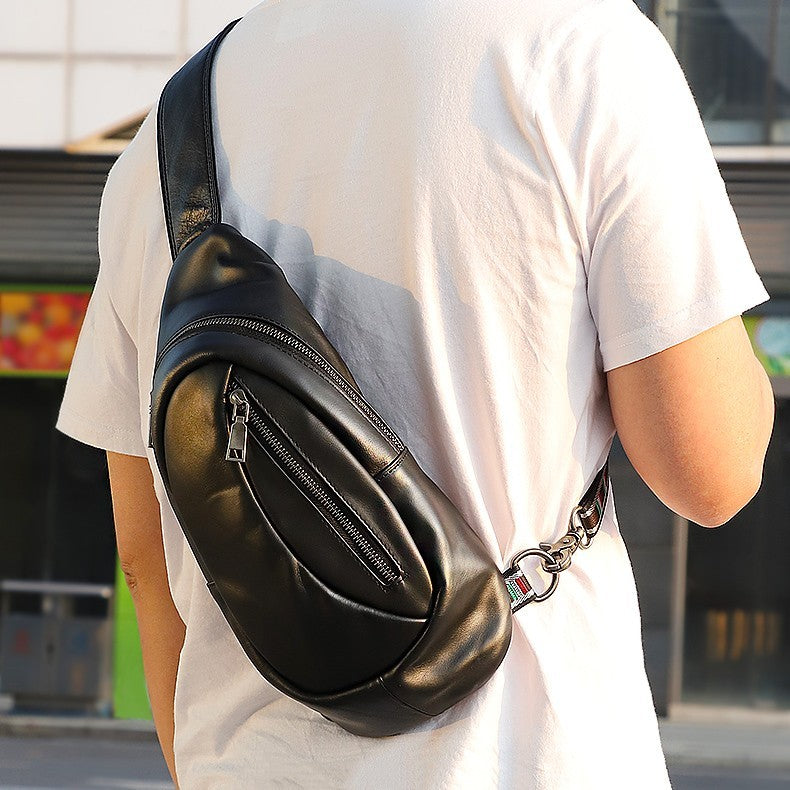Genuine leather men's chest bag, view 3 - MRSLM