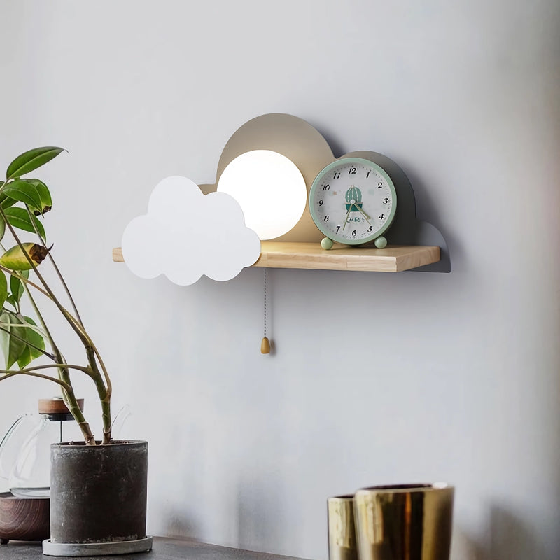 cloud and moon wall lamp with pull switch, view 5 - MRSLM