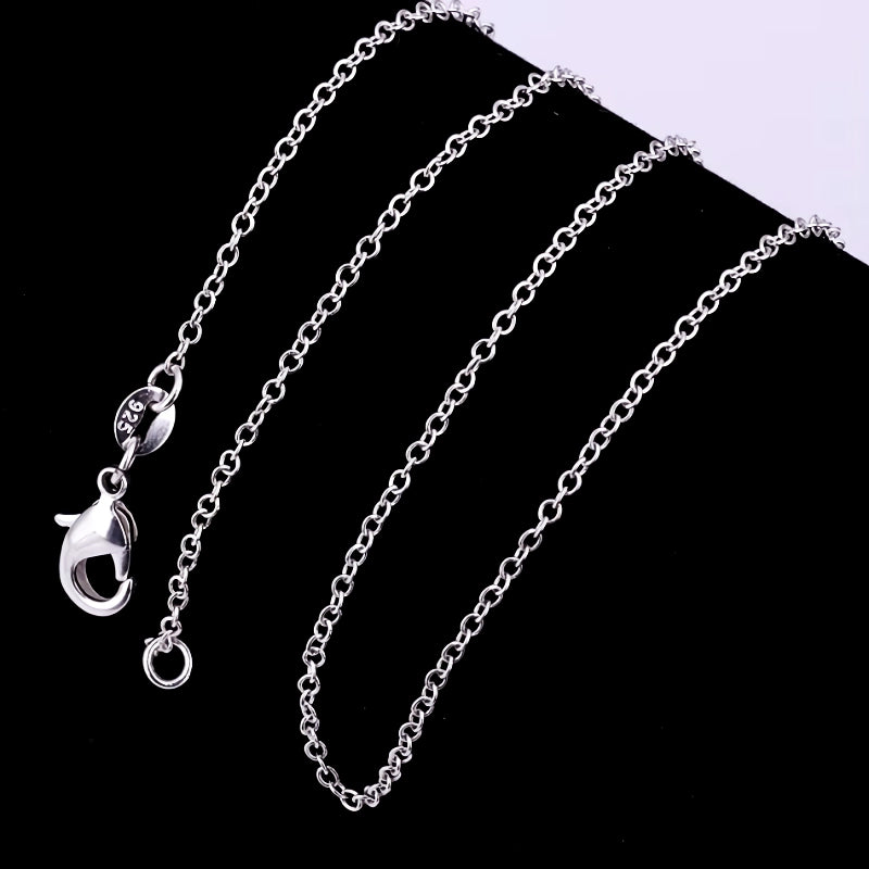 925 sterling silver rolo chain necklace, view 2 - MRSLM