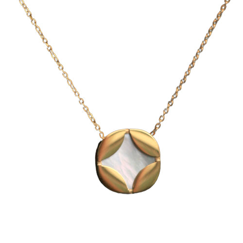 titanium steel pearl shell necklace, view 5 - MRSLM