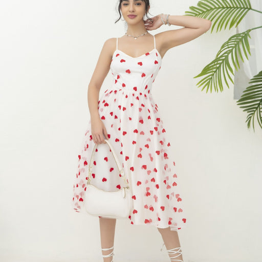 peach heart mesh sweet dress - MRSLM