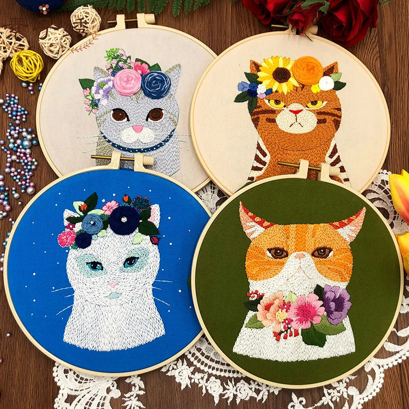 diy cat embroidery starter kit, view 10 - MRSLM