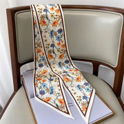 Floral print long polyester scarf, view 2 - MRSLM