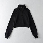 raglan sleeve stand collar half zip sweater, view 3 - MRSLM