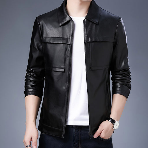 men's faux leather motorcycle jacket - MRSLM