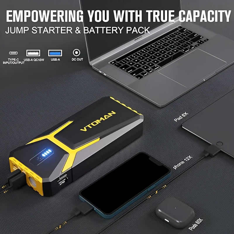 portable 20000mah jump starter and power bank, view 4 - MRSLM