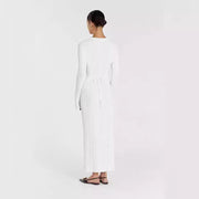 round neck A-line knitted dress, view 4 - MRSLM