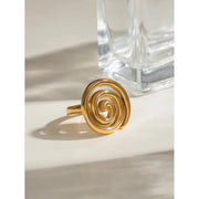 gold plated spiral stainless steel ring, view 5 - MRSLM