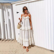 women's ruffled cotton summer dress, view 2 - MRSLM