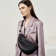 elegant soft leather dumpling bag, view 6 - MRSLM