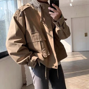 vintage lapel overalls jacket khaki, view 9 - MRSLM