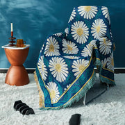 retro jacquard boho cotton linen sofa blanket, view 7 - MRSLM