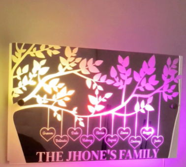 personalized name mirror light, view 9 - MRSLM