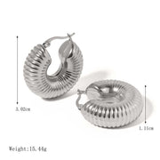 large snail shell hoop earrings, view 3 - MRSLM