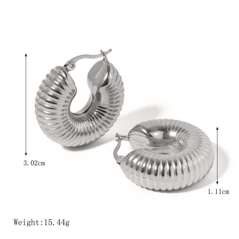 large snail shell hoop earrings, view 3 - MRSLM