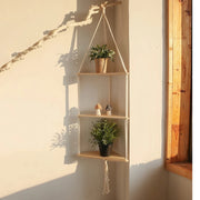 macrame floating shelf, view 5 - MRSLM