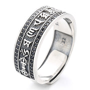 sterling silver wide face retro ring, view 2 - MRSLM