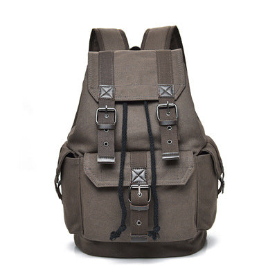 retro canvas large capacity backpack, view 4 - MRSLM