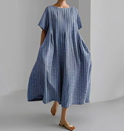 women's loose round neck printed dress, view 20 - MRSLM