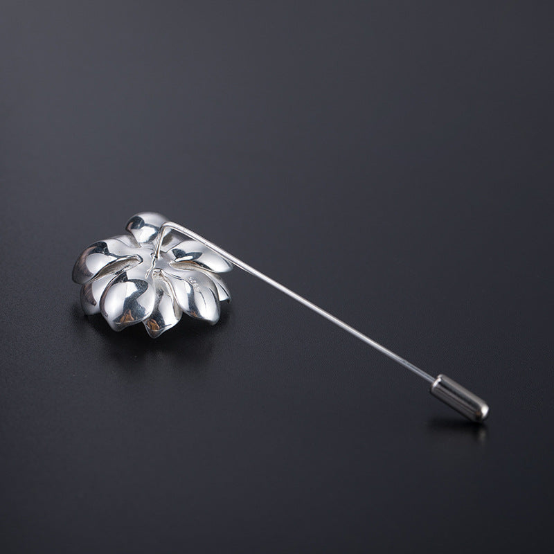simple lotus collar pin brooch, view 3 - MRSLM