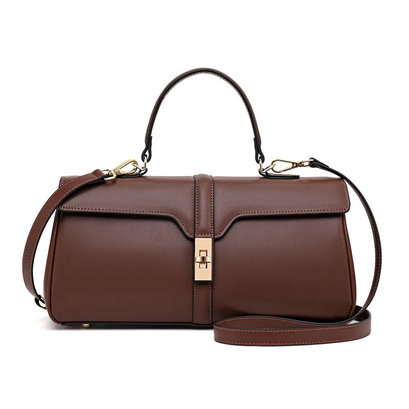 Genuine leather rectangular crossbody bag, view 2 - MRSLM