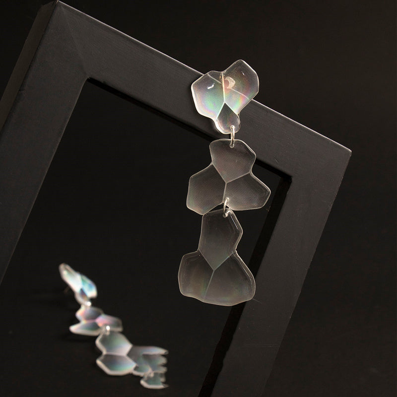 women's laser drip earrings, view 3 - MRSLM