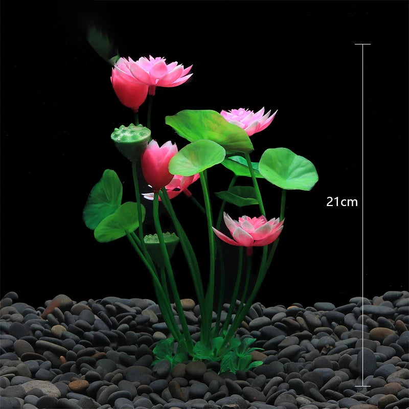 aquarium artificial lotus plant decoration, view 4 - MRSLM