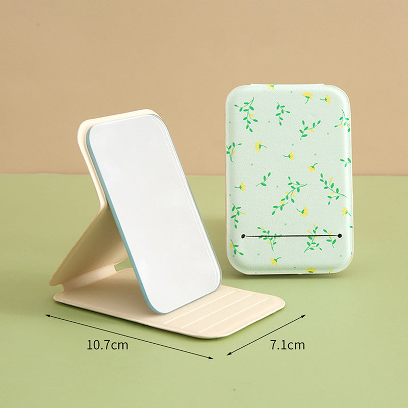 floral flip folding pocket mirror, view 6 - MRSLM