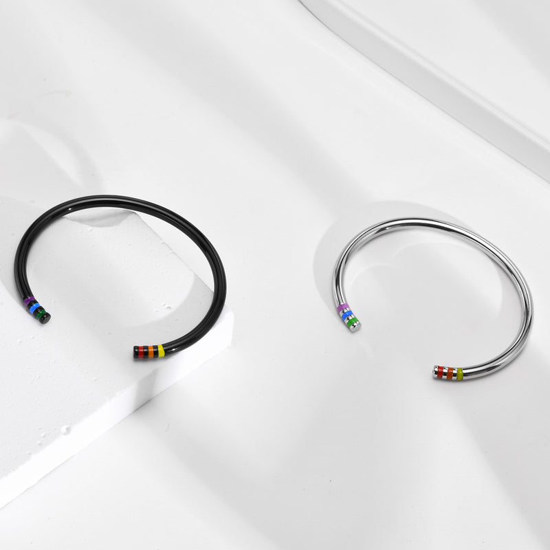 rainbow pride couples cuff bracelet, view 3 - MRSLM