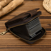 men's crazy horse leather zipper wallet - MRSLM