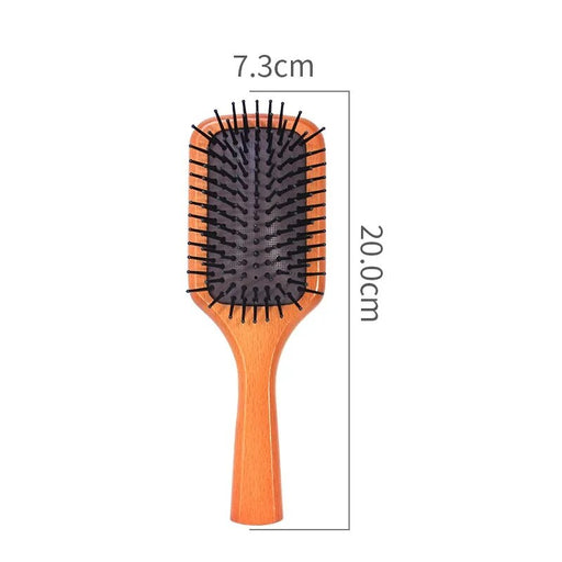 anti-static wooden hair brush, view 3 - MRSLM