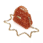 crystal pearls beaded crossbody bag, view 3 - MRSLM