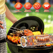 Stainless steel rolling BBQ basket, view 5 - MRSLM