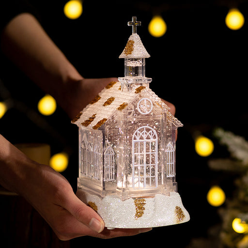 crystal church house music ornament - MRSLM