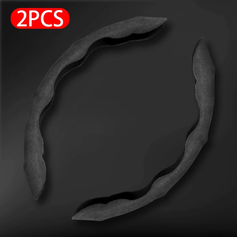 textured suede steering wheel cover, view 4 - MRSLM