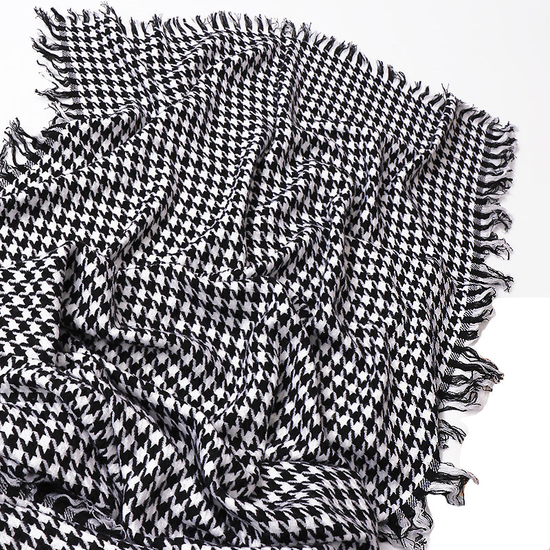 women's plaid wool shawl, view 6 - MRSLM