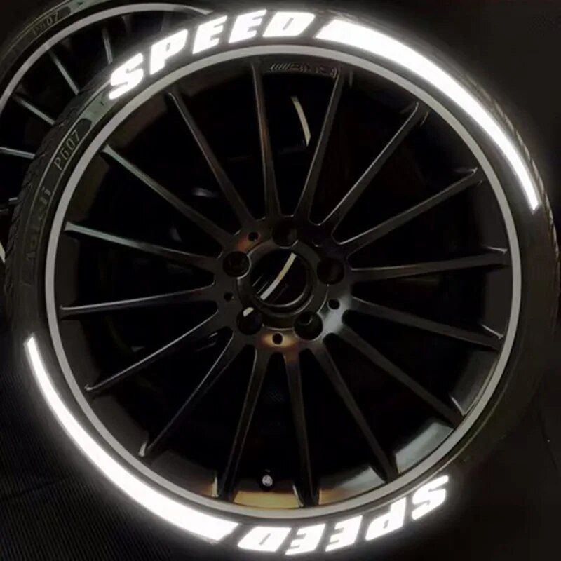 Reflective 3D tire lettering decals, view 6 - MRSLM