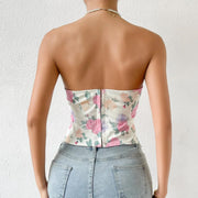 floral strapless corset tank top, view 8 - MRSLM