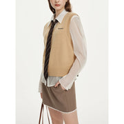Women's wool blend V-neck sweater vest, view 9 - MRSLM