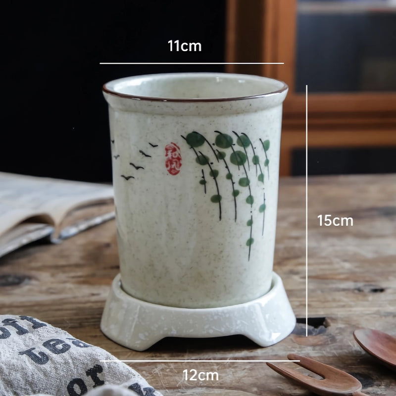ceramic chopstick storage holder, view 2 - MRSLM