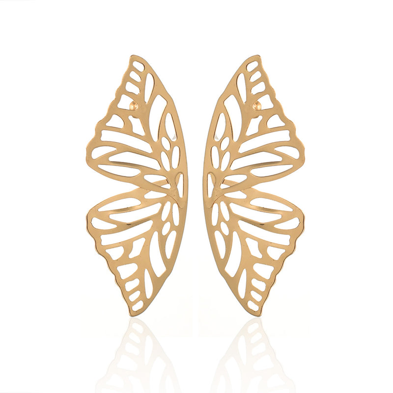 angel wing butterfly stud earrings for women, view 2 - MRSLM