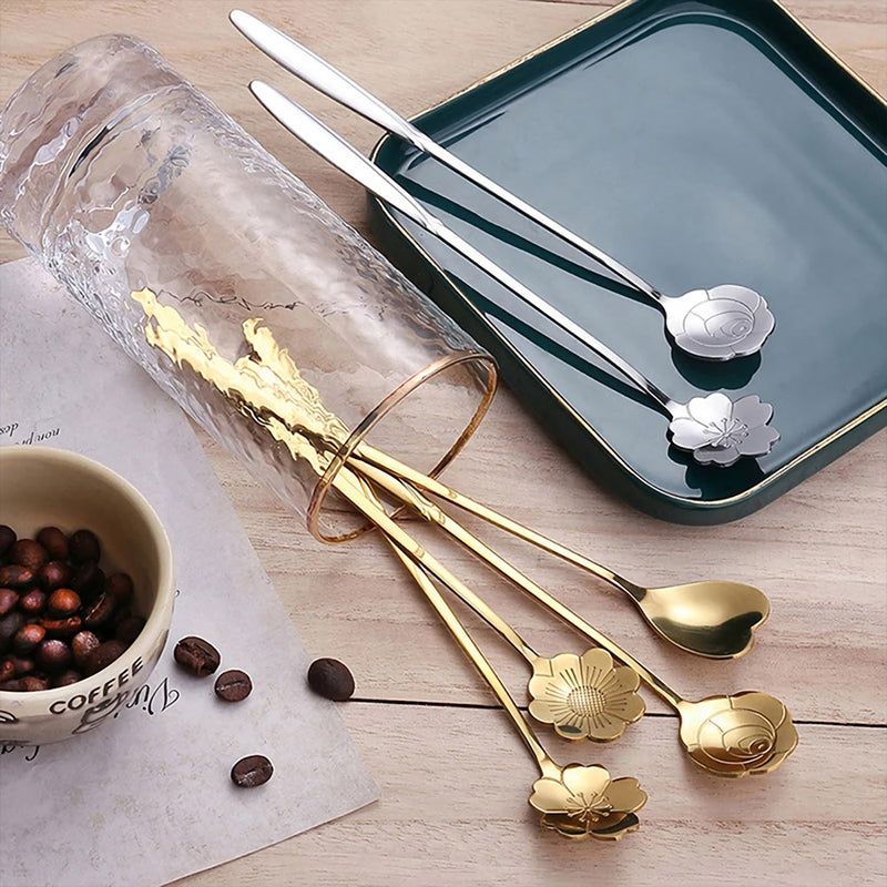 flower stainless steel spoon set, view 6 - MRSLM