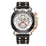 men's sports chronograph silicone watch, view 6 - MRSLM