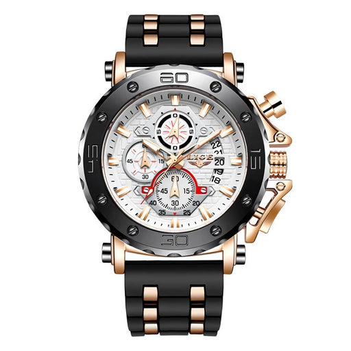 men's sports chronograph silicone watch, view 6 - MRSLM