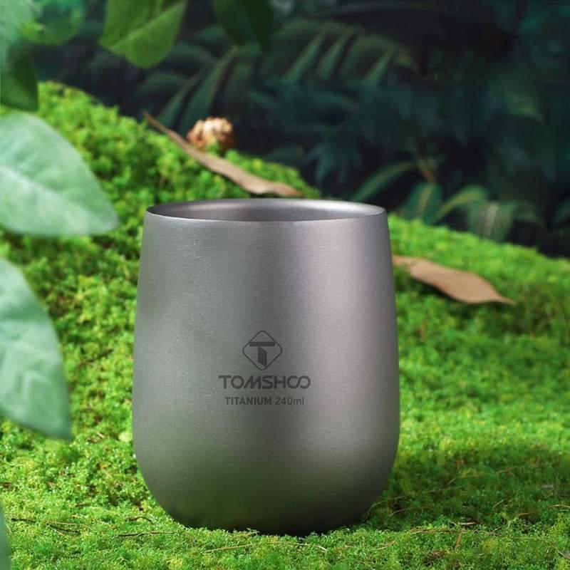 Double-Wall Insulated Titanium Camping Mug