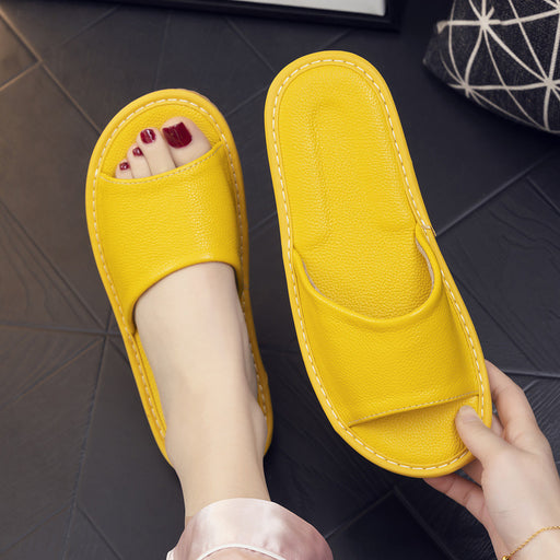 unisex cowhide home slippers - MRSLM
