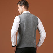 Men's V-neck knit sweater vest, view 6 - MRSLM