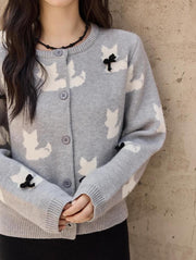 women's o-neck knitted sweater, view 4 - MRSLM