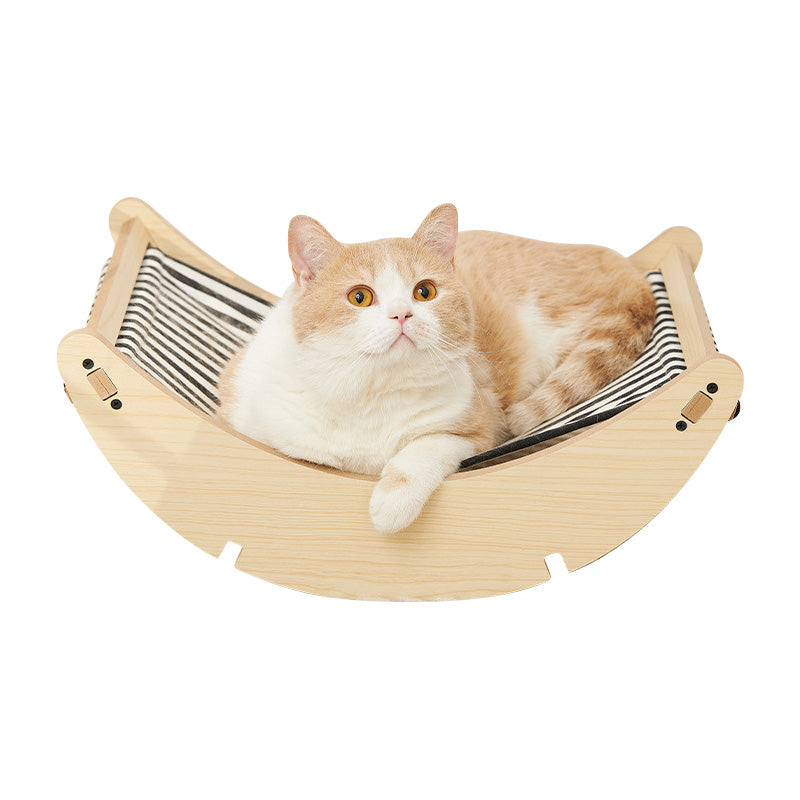 wooden cat rocking bed, view 3 - MRSLM
